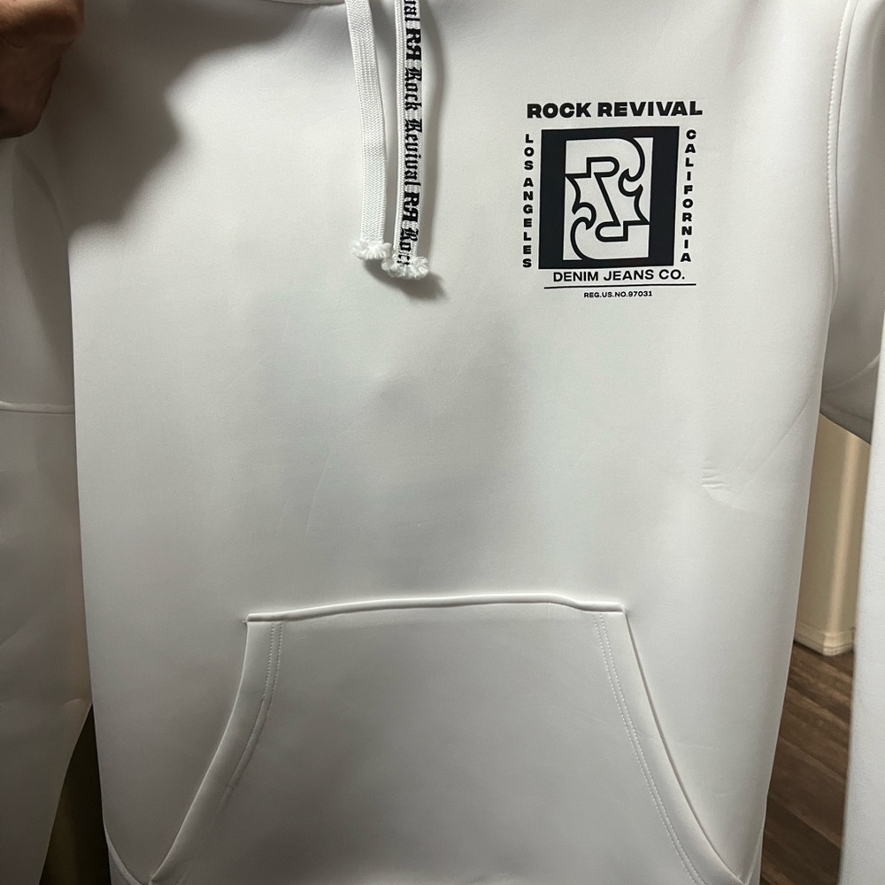 Rock Revival White Sweatshirt with Black Graphic